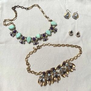 J.Crew 2 necklaces and 2 pair of earrings